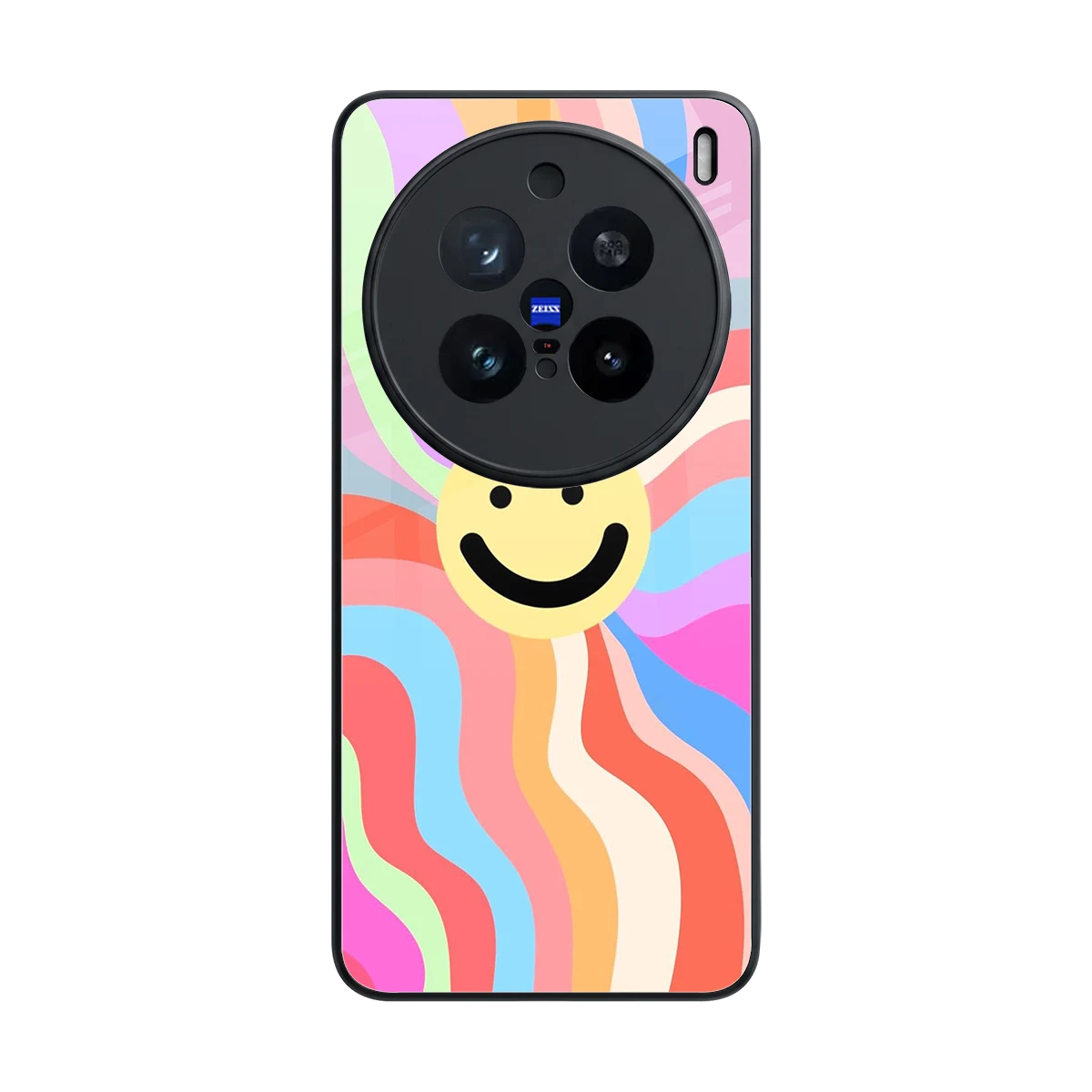 Cheerful Smiley back phone cover | glass case for vivo x200 pro