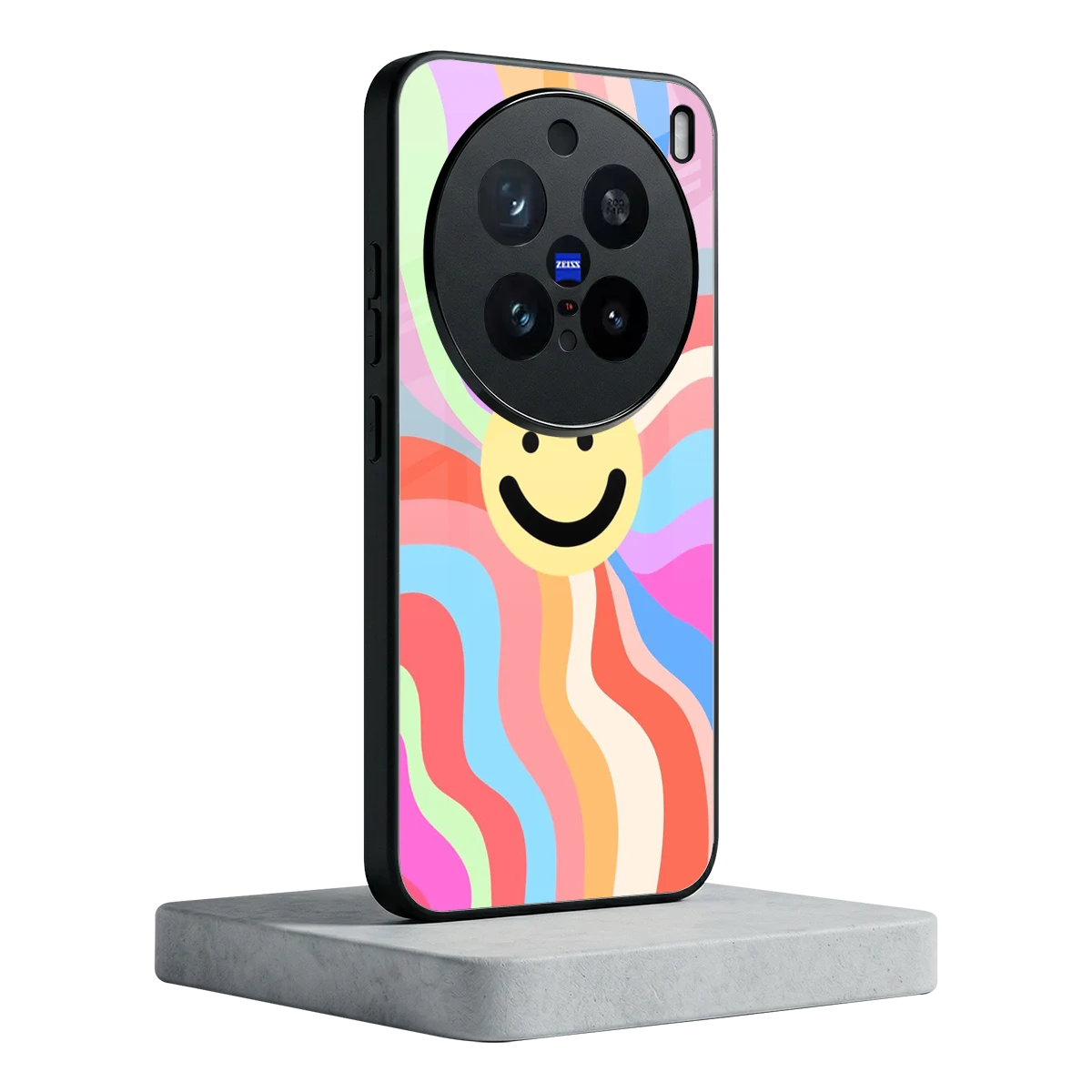 Cheerful Smiley vivo x200 pro mobile cover | shockproof glass phone case