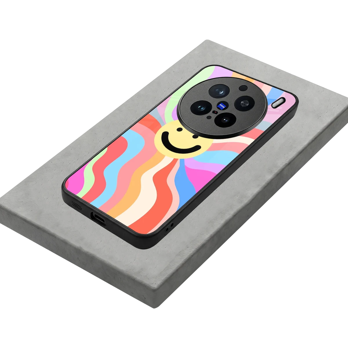 Cheerful Smiley stylish phone case for vivo x200 pro | glossy glass and slim fit