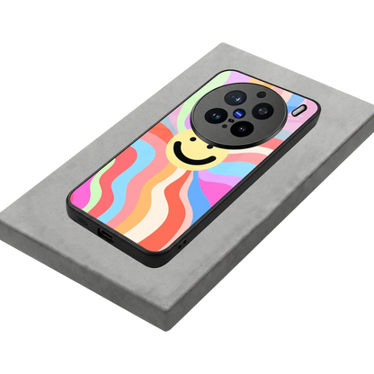 Cheerful Smiley stylish phone case for vivo x200 pro | glossy glass and slim fit