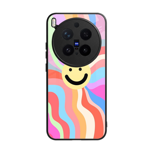 Cheerful Smiley back phone cover | glass case for vivo x300 pro