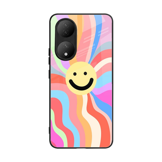 Cheerful Smiley back phone cover | glass case for Vivo-y100