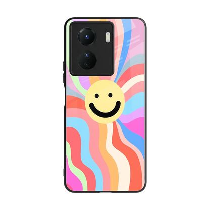 Cheerful Smiley back phone cover | glass case for vivo y16