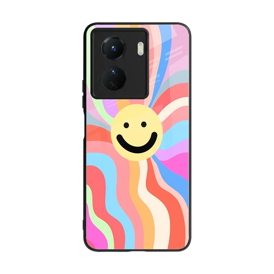 Cheerful Smiley back phone cover | glass case for vivo y16