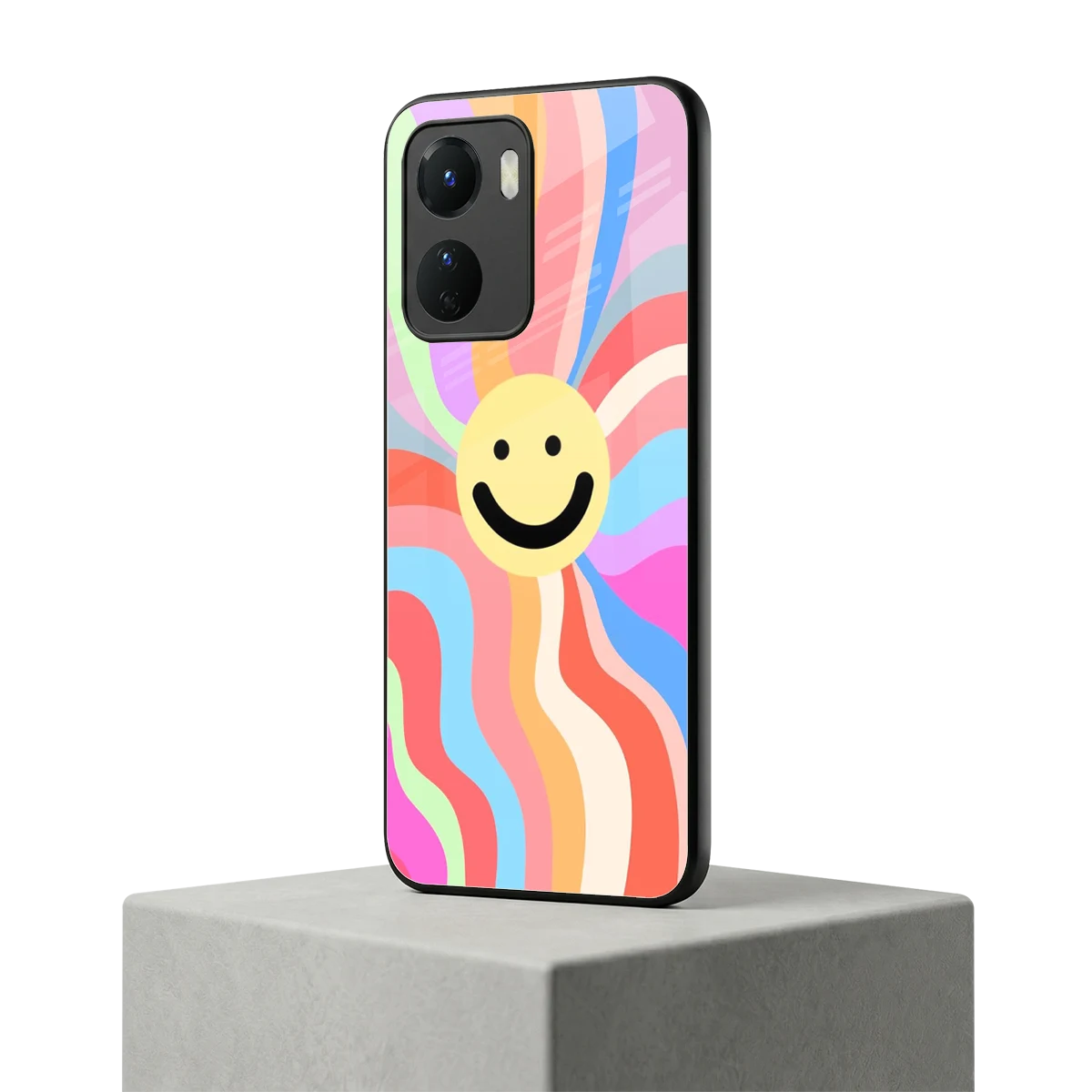 Cheerful Smiley vivo y16 mobile cover | shockproof glass phone case