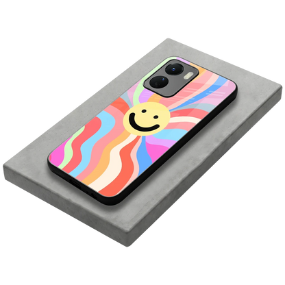 Cheerful Smiley stylish phone case for vivo y16 | glossy glass and slim fit