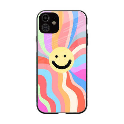 Cheerful Smiley back phone cover | glass case for iphone 12