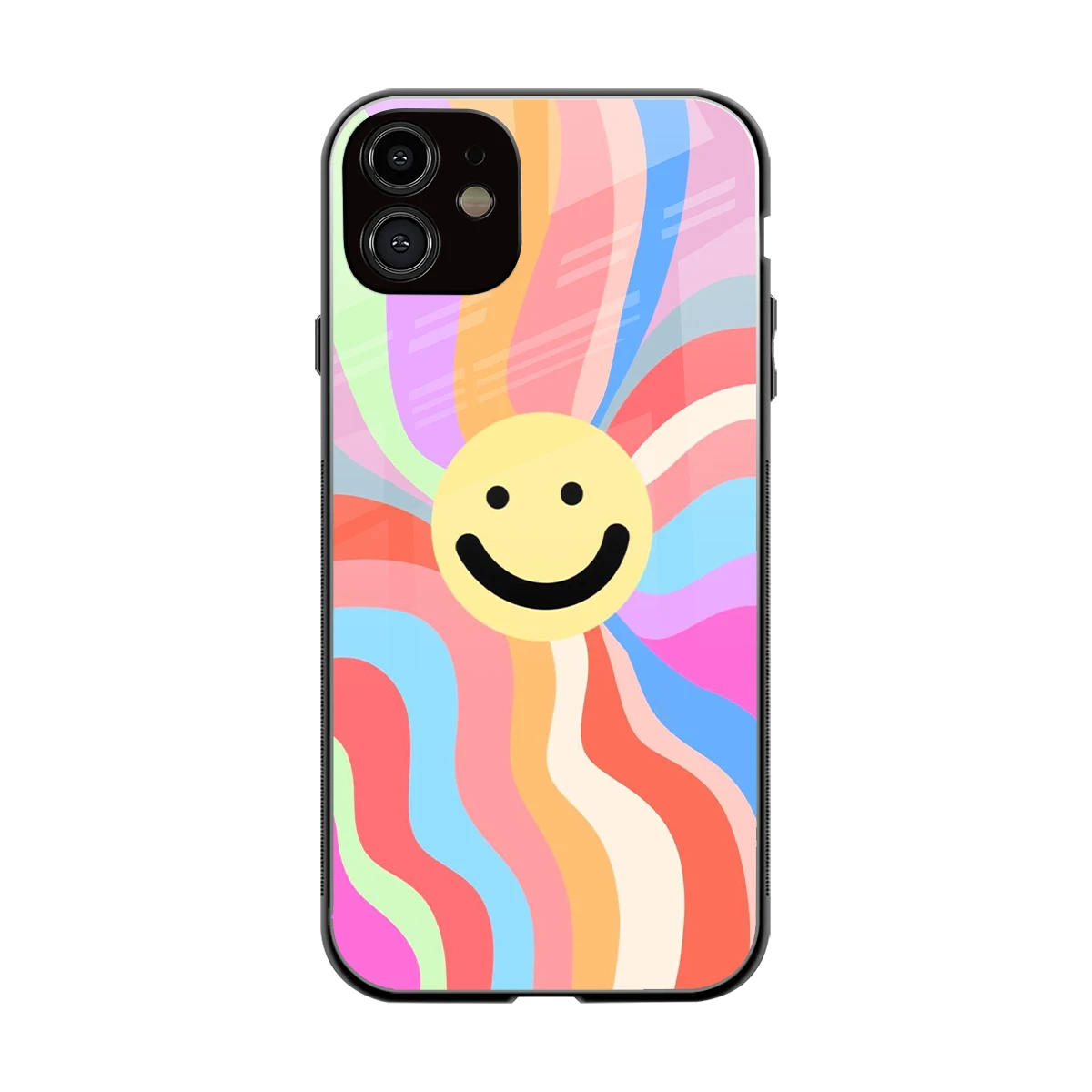 Cheerful Smiley back phone cover | glass case for iphone 11