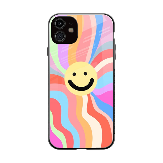 Cheerful Smiley back phone cover | glass case for iphone 11