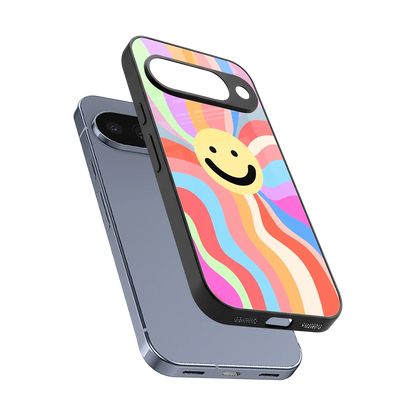 Cheerful Smiley sleek google pixel 10 cover with tempered glass back and TPU edges