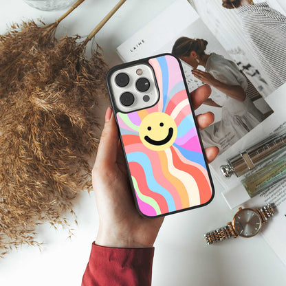 Cheerful Smiley Phone Case for Iphone 16 | Glass Case