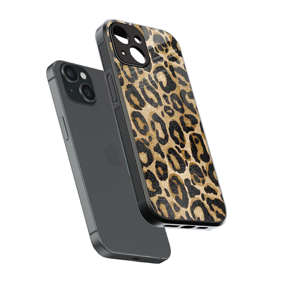 Cheetah Chic sleek iphone 13 cover with tempered glass back and TPU edges