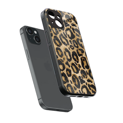Cheetah Chic sleek iphone 13 cover with tempered glass back and TPU edges