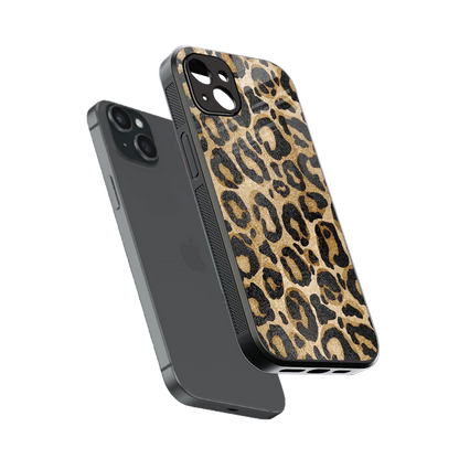 Cheetah Chic sleek iphone 14 plus cover with tempered glass back and TPU edges