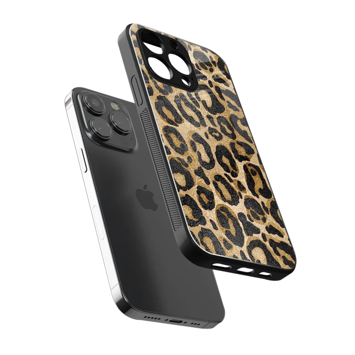 Cheetah Chic sleek iphone 15 pro max cover with tempered glass back and TPU edges