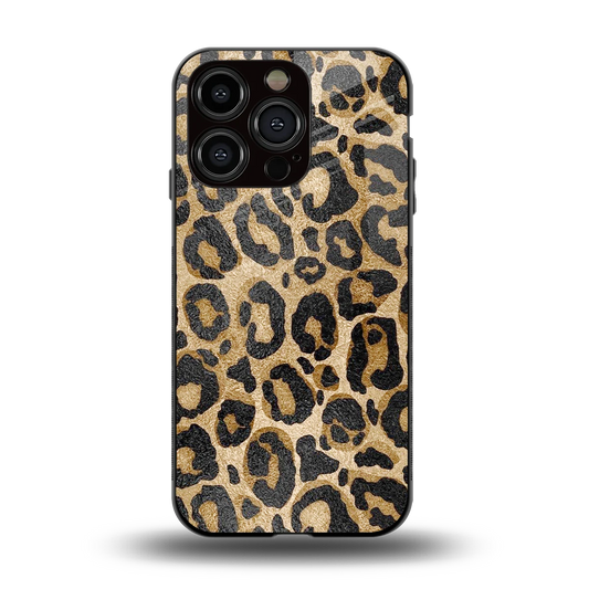 Cheetah Chic back phone cover | glass case for iphone 15 pro