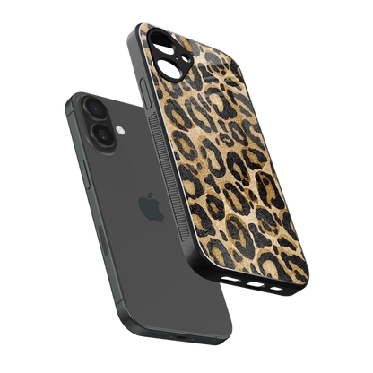 Cheetah Chic sleek iPhone 16 cover with tempered glass back and TPU edges