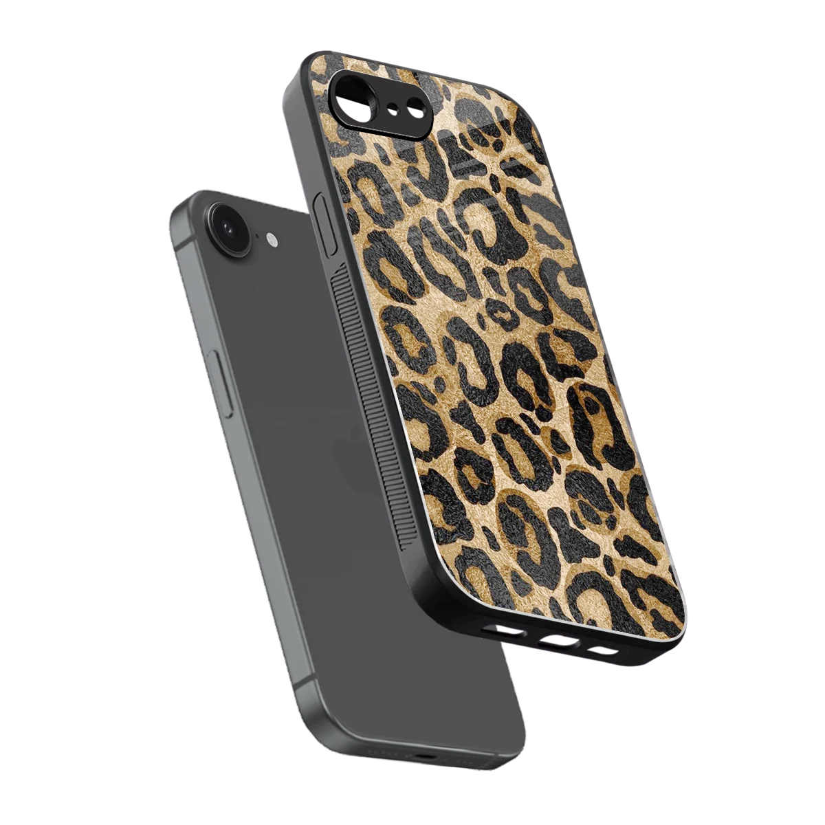 Cheetah Chic sleek iphone 16e cover with tempered glass back and TPU edges