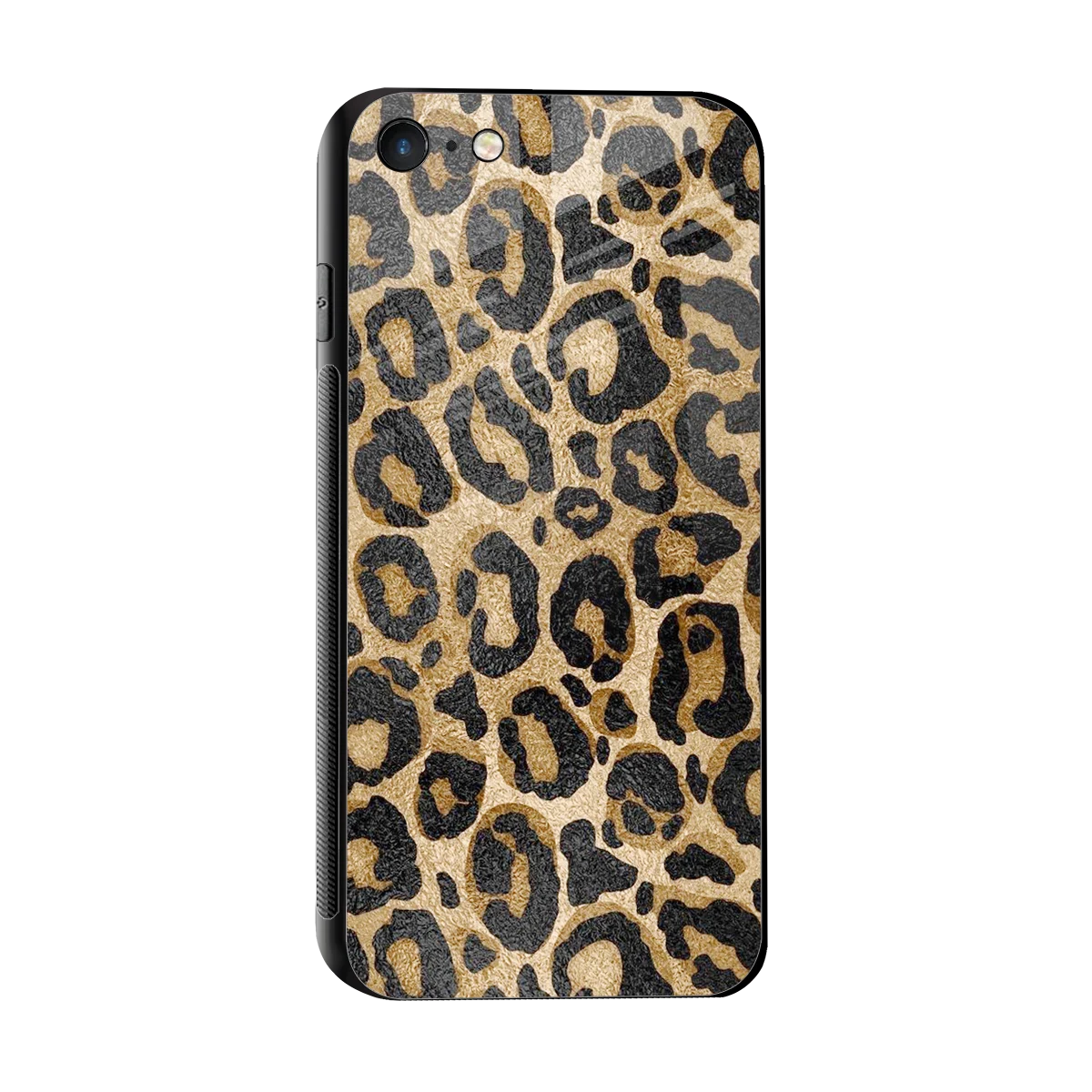 Cheetah Chic sleek iphone 7 cover with tempered glass back and TPU edges