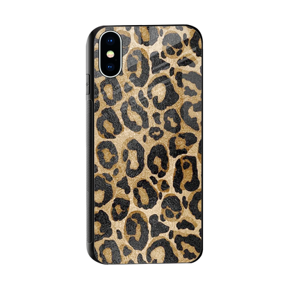 Cheetah Chic sleek iphone xs cover with tempered glass back and TPU edges