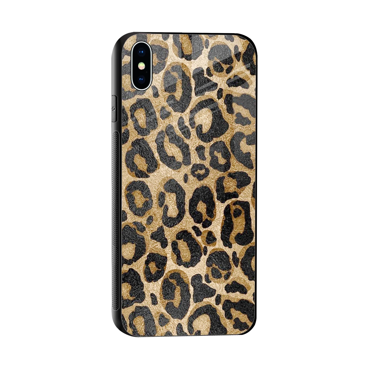 Cheetah Chic sleek iphone xs max cover with tempered glass back and TPU edges
