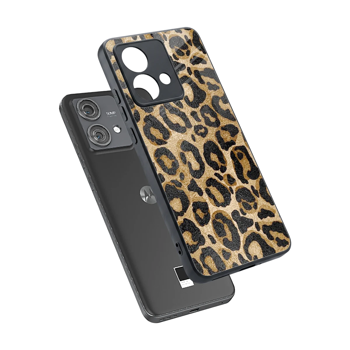 Cheetah Chic sleek motorola edge 40 neo 5g cover with tempered glass back and TPU edges