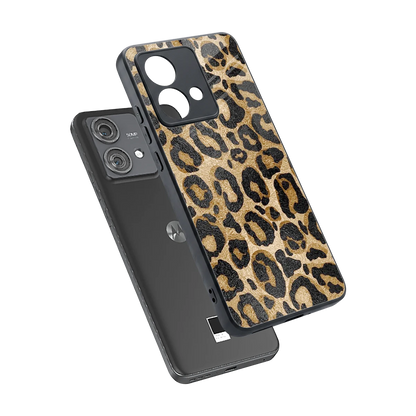 Cheetah Chic sleek motorola edge 40 neo 5g cover with tempered glass back and TPU edges