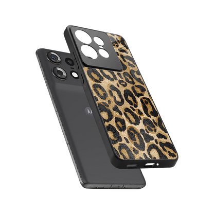 Cheetah Chic sleek motorola edge 50 pro cover with tempered glass back and TPU edges