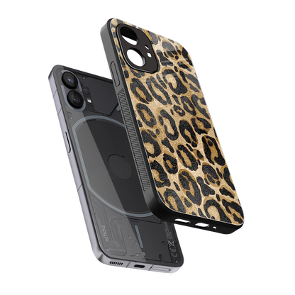 Cheetah Chic sleek nothing phone 1 cover with tempered glass back and TPU edges