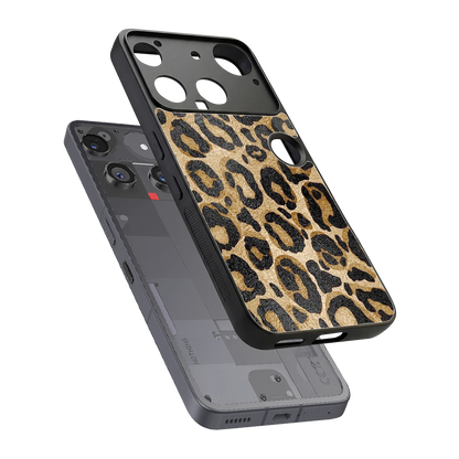 Cheetah Chic sleek nothing phone 3 cover with tempered glass back and TPU edges