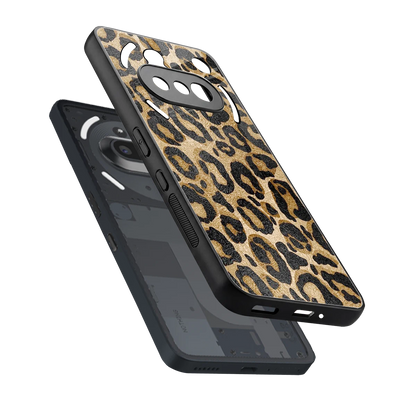 Cheetah Chic sleek nothing phone 3a cover with tempered glass back and TPU edges