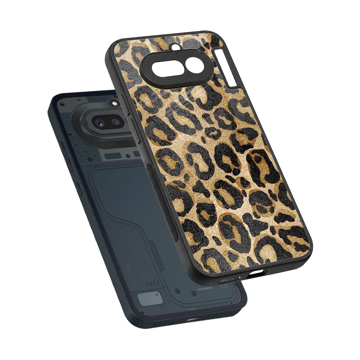 Cheetah Chic sleek nothing phone 4a cover with tempered glass back and TPU edges
