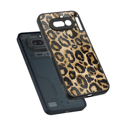 Cheetah Chic sleek nothing phone 4a cover with tempered glass back and TPU edges