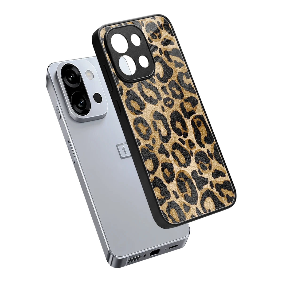 Cheetah Chic sleek oneplus 13s cover with tempered glass back and TPU edges