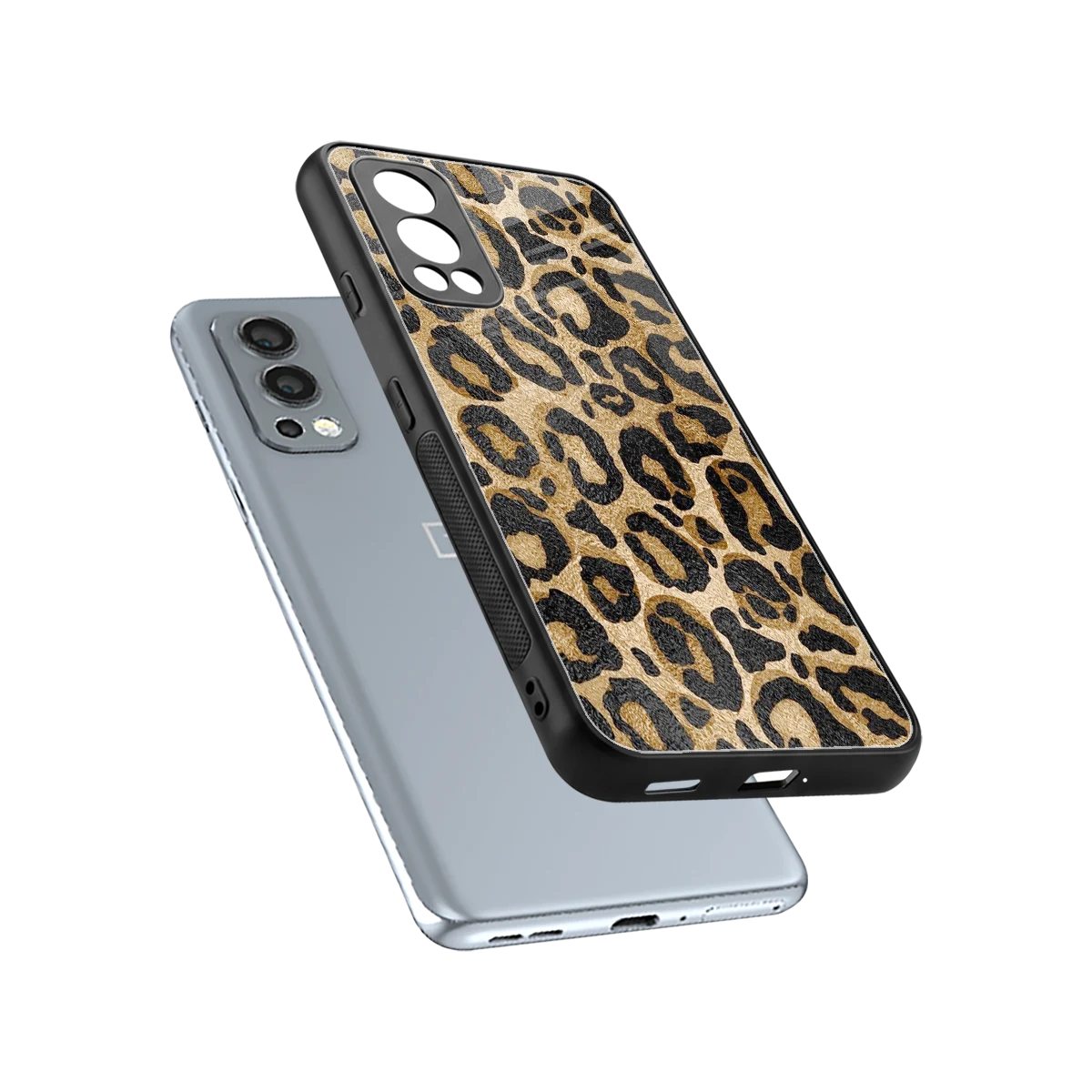 Cheetah Chic sleek oneplus nord 2 cover with tempered glass back and TPU edges