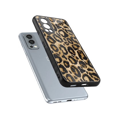Cheetah Chic sleek oneplus nord 2 cover with tempered glass back and TPU edges