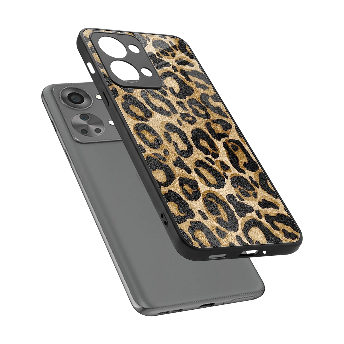 Cheetah Chic sleek oneplus nord 2t cover with tempered glass back and TPU edges