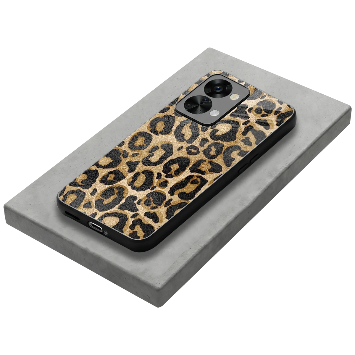 Cheetah Chic stylish phone case for oneplus nord 2t | glossy glass and slim fit