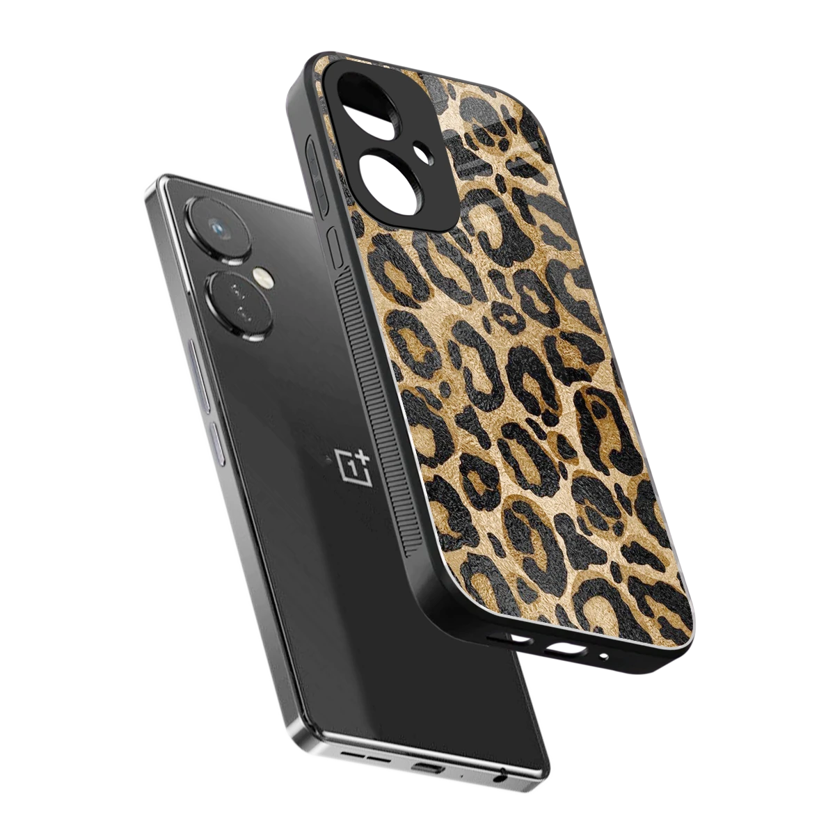 Cheetah Chic sleek oneplus nord ce 3 cover with tempered glass back and TPU edges