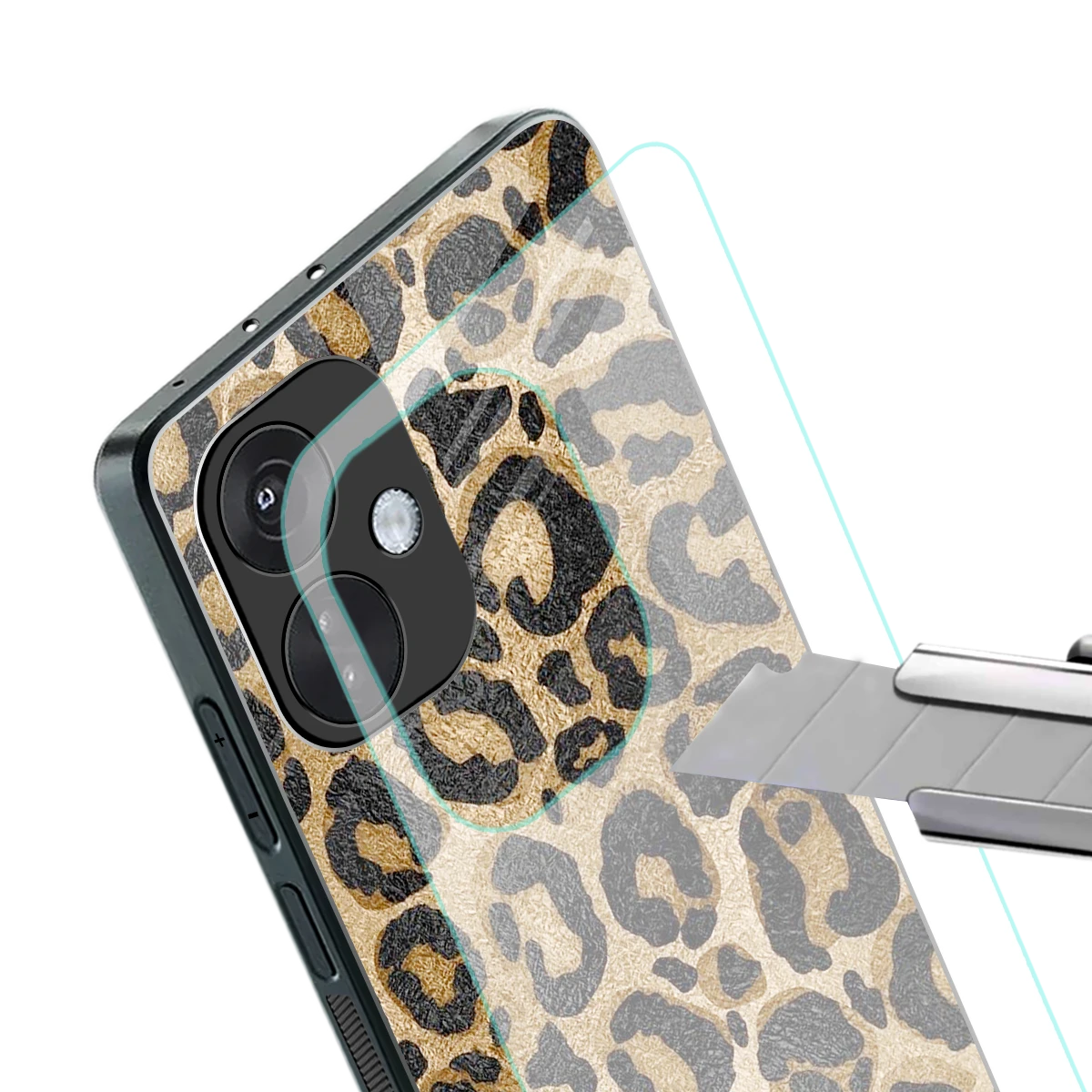 Cheetah Chic stylish phone case for oneplus nord ce 3 | glossy glass and slim fit