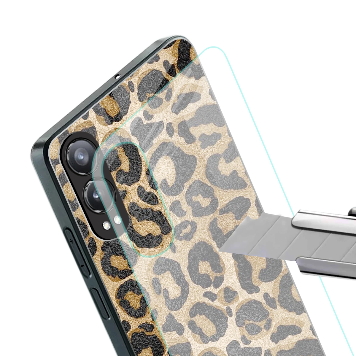 Cheetah Chic stylish phone case for oneplus nord ce 4 lite | glossy glass and slim fit