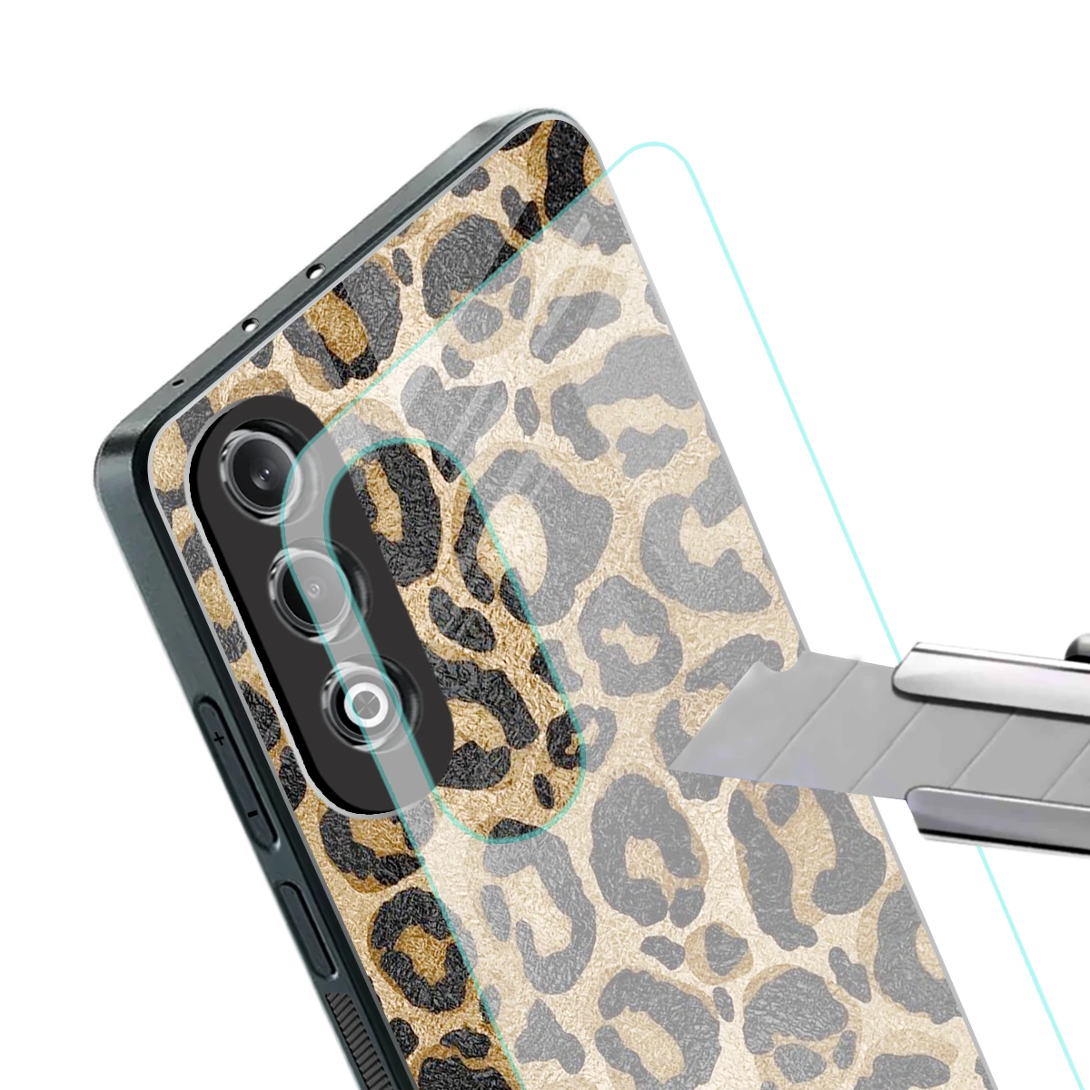 Cheetah Chic stylish phone case for oneplus nord ce 4 | glossy glass and slim fit