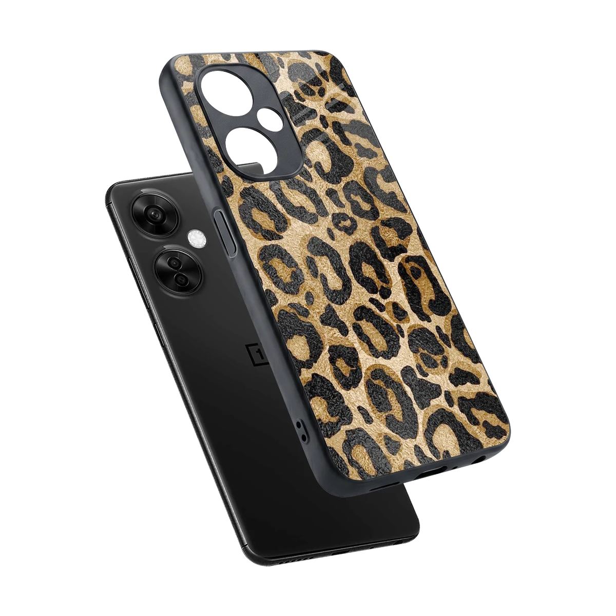 Cheetah Chic sleek oneplus nord ce 3 lite cover with tempered glass back and TPU edges