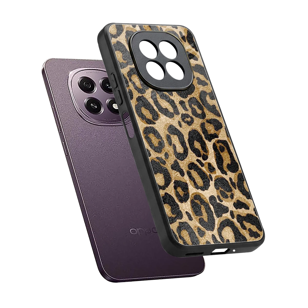 Cheetah Chic sleek oppo f29 5g cover with tempered glass back and TPU edges