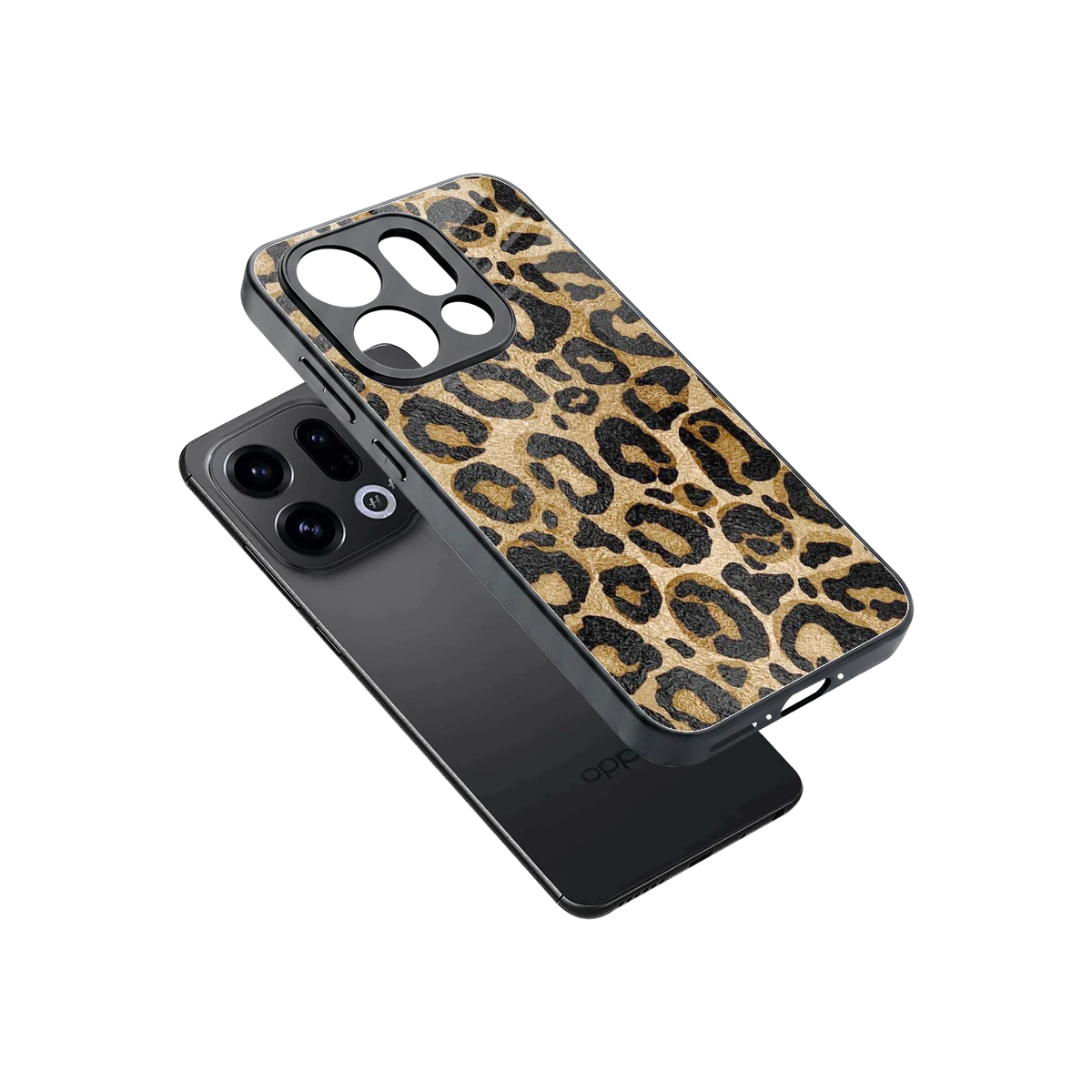 Cheetah Chic sleek oppo find x9 cover with tempered glass back and TPU edges