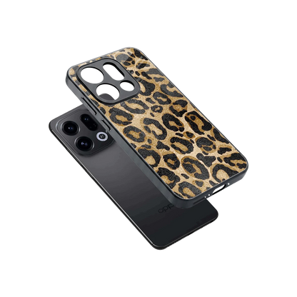 Cheetah Chic sleek oppo find x9 cover with tempered glass back and TPU edges