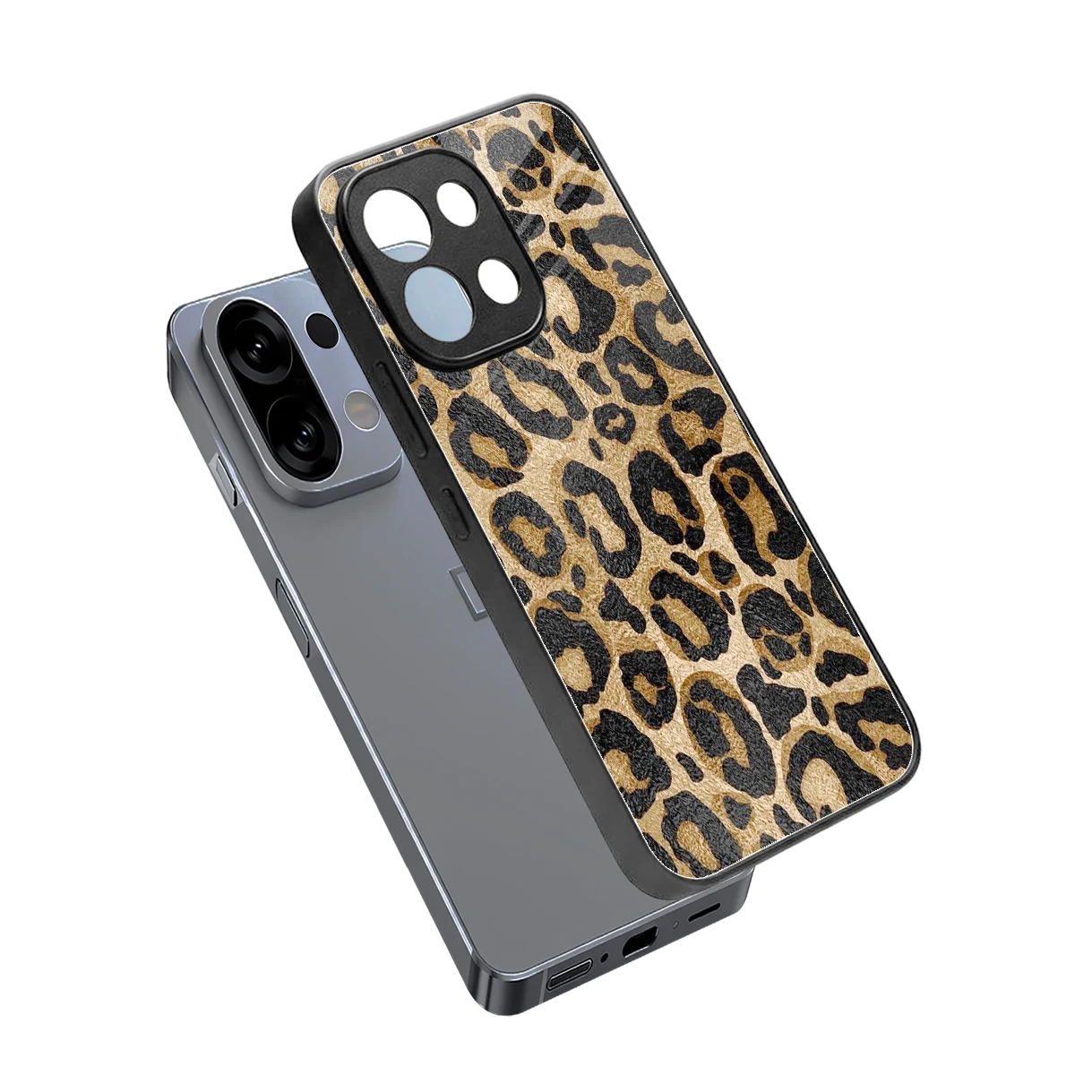 Cheetah Chic sleek oppo k13 5g cover with tempered glass back and TPU edges
