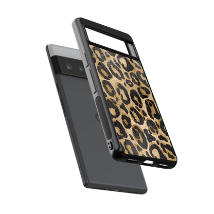 Cheetah Chic sleek google pixel 6 pro cover with tempered glass back and TPU edges