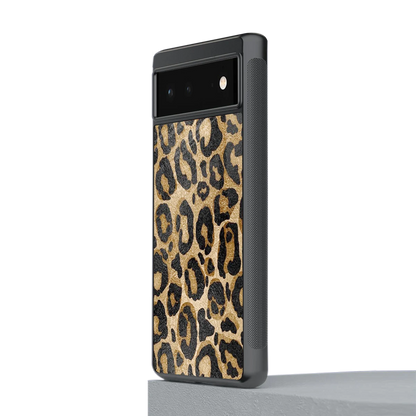 Cheetah Chic stylish phone case for google pixel 6a | glossy glass and slim fit