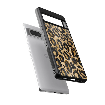 Cheetah Chic sleek google pixel 7 pro cover with tempered glass back and TPU edges